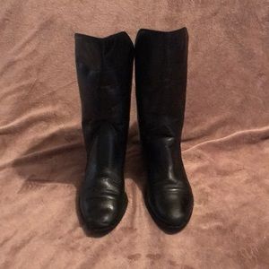 Black leather ankle/motorcycle boots